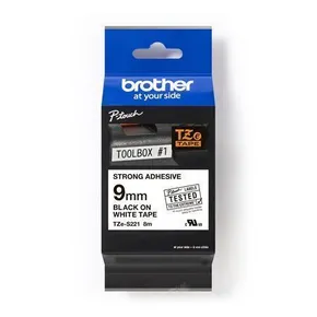 Klebeband, 9 mm x 8 m, BROTHER, weiß-schwarz